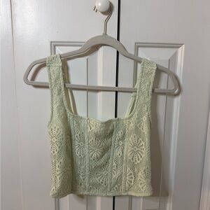 Lace Knit Women’s Top - Sage Green